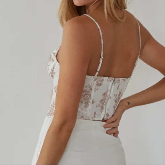 American Threads Hadley Floral Mesh Bustier Top. Size Small. NWT - Picture 2 of 13